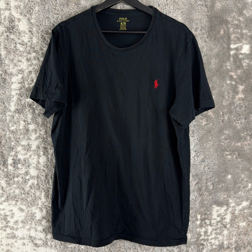 Polo Ralph Lauren Size XL Custom Fit Pony‎ Logo T-Shirt Black Short Sleeve Mens